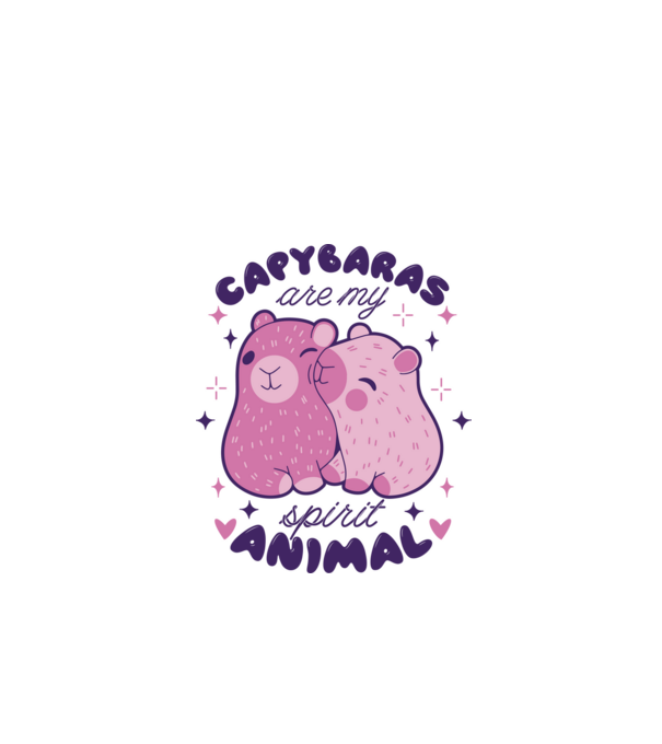 Capybaras are my spirit animal model alb pe tricou
