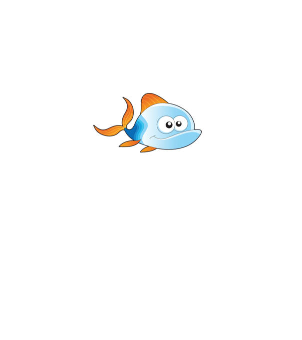 Fish model alb pe tricou