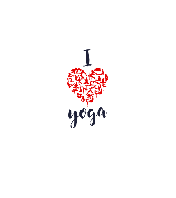 I love yoga model alb pe tricou