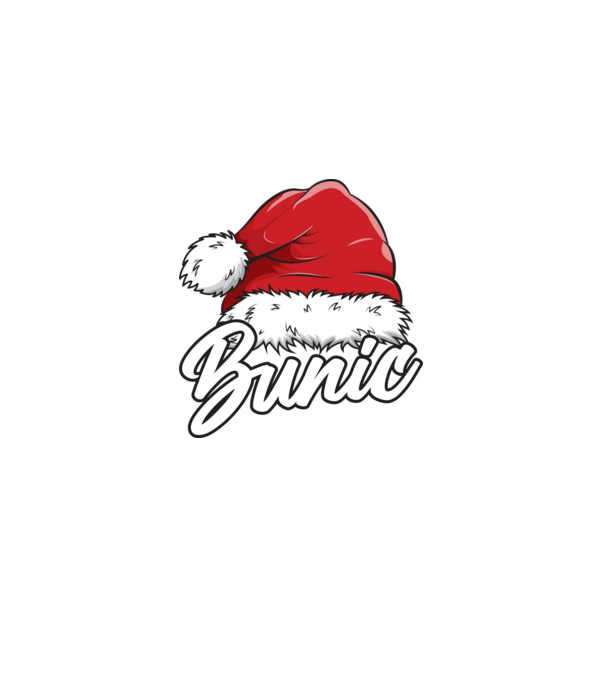 bunic Santa Hat model negru pe tricou