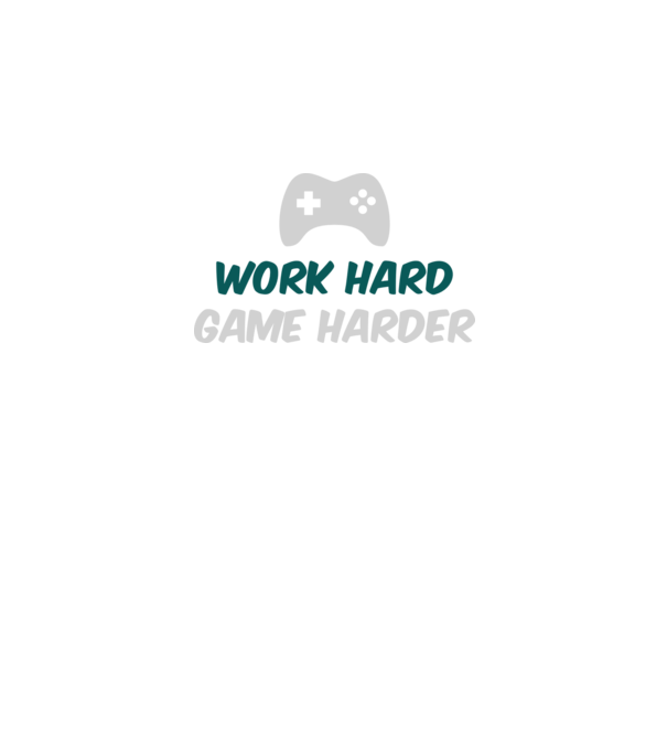 Work hard, game harder model negru pe tricou