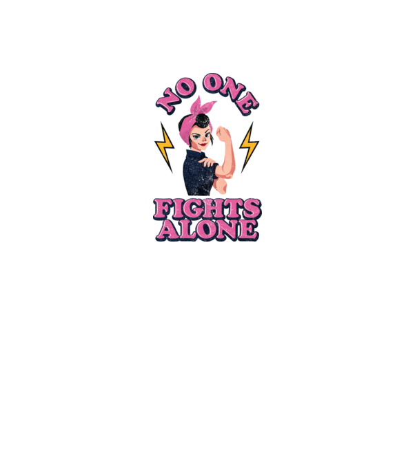No one fights alone pinup texture model alb pe tricou