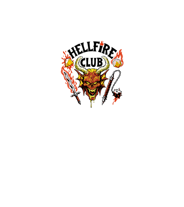Hellfire ok model alb pe tricou