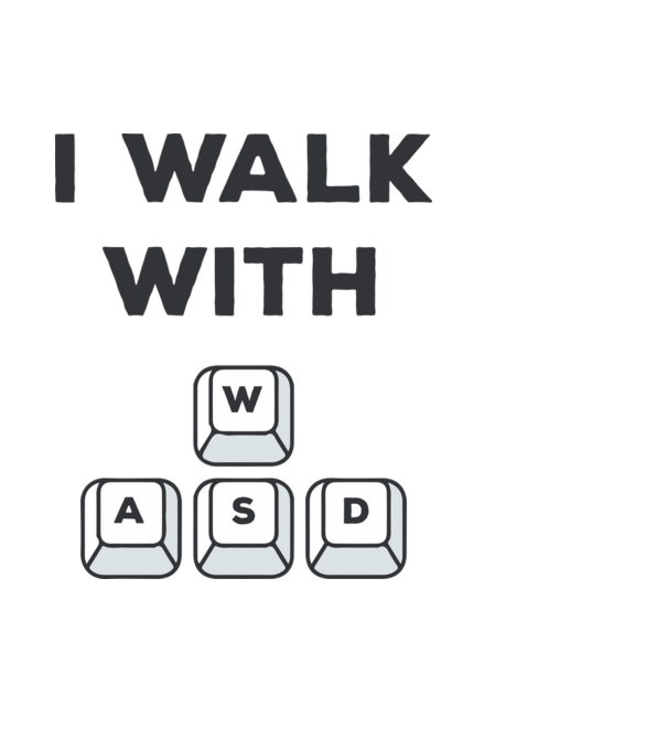 I Walk with WASD model albastru deschis pe tricou