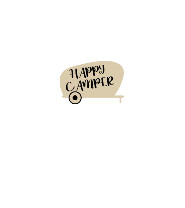 Happy camper text model negru pe tricou