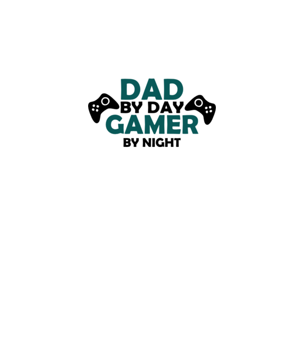 Dad by day gamer by night model alb pe tricou