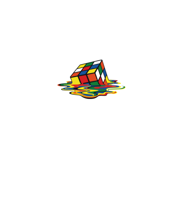 Melting Rubik model negru pe tricou