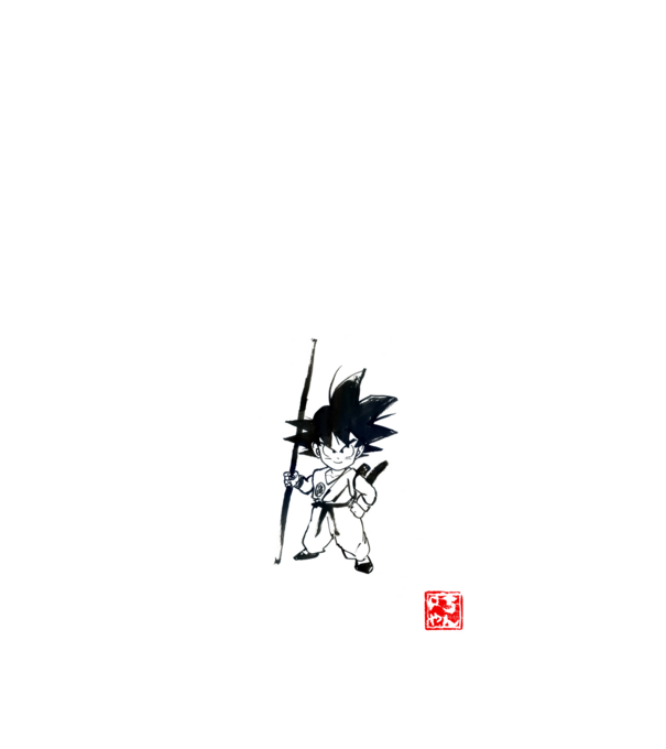 son goku art model negru pe tricou