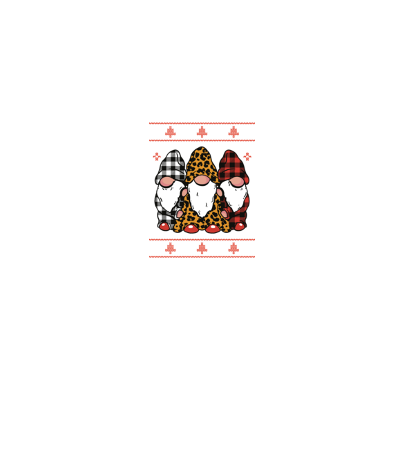 Ugly sweater gnomes model negru pe tricou