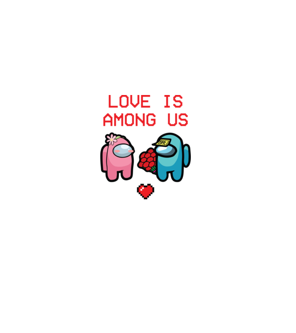 Among us love model alb pe tricou