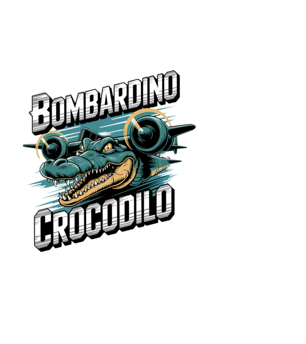 Bombardino Crocodilo 2 model alb pe tricou