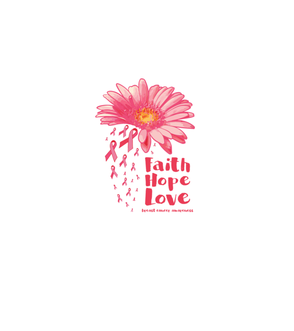 Gerbera faith hope love model alb pe tricou