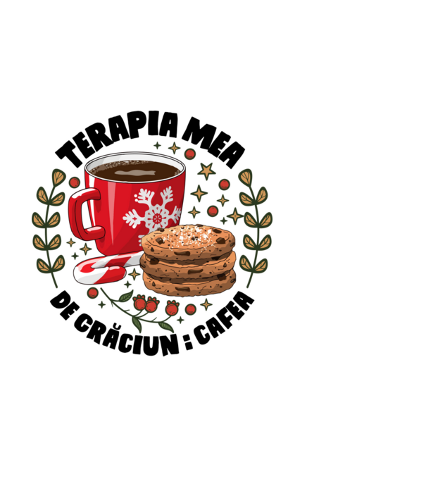 Cană de cafea de Crăciun model alb pe tricou