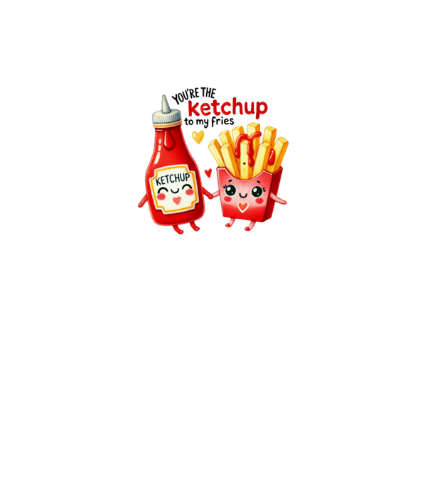 Ketchup to my Fries model gri pe tricou