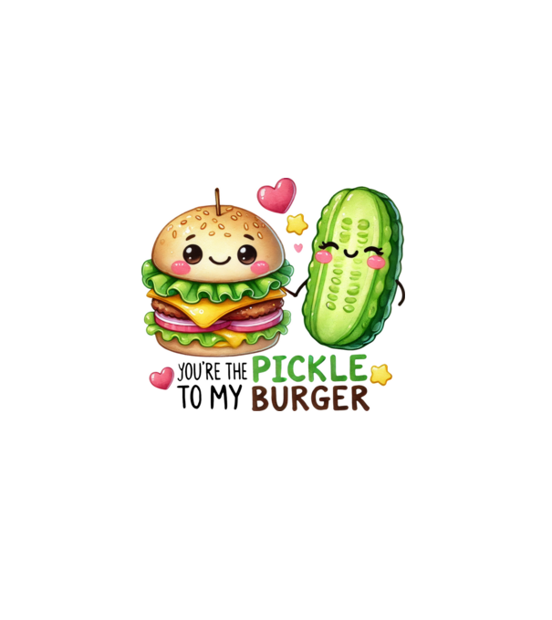 Pickle to my Burger model alb pe tricou
