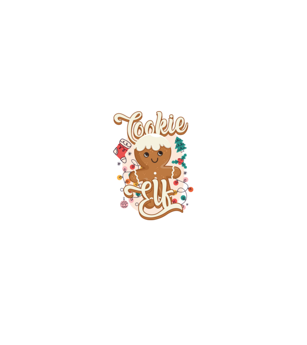 Cookie elf model alb pe tricou