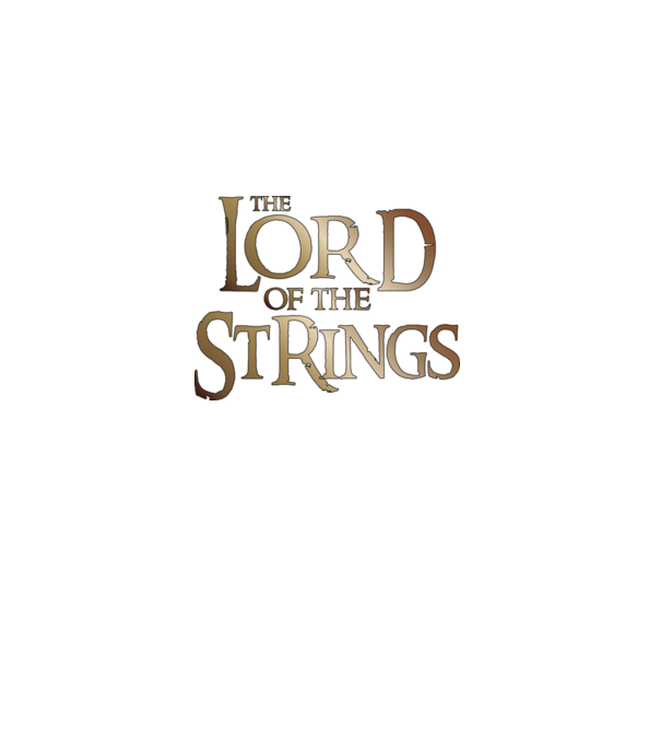 Lord of the Strings model negru pe tricou
