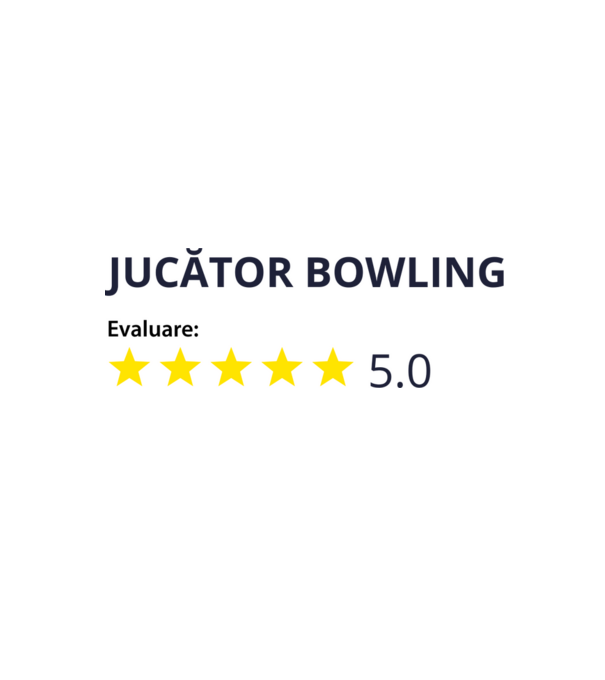 evaluare: jucător bowling de 5 stele model alb/roșu pe tricou