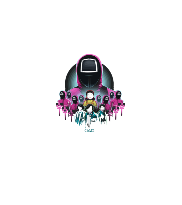 squid game crew model negru pe tricou