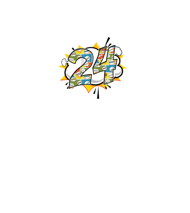 Birthday Comic Number 24 model albastru deschis pe tricou