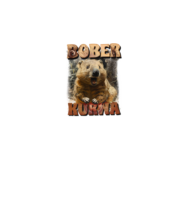 BOBER wombat model negru pe tricou