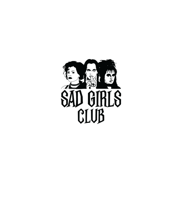 Sad Girls Club model alb pe tricou