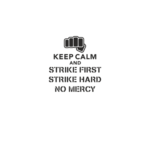 Keep calm and strike first cobra kai model alb pe tricou