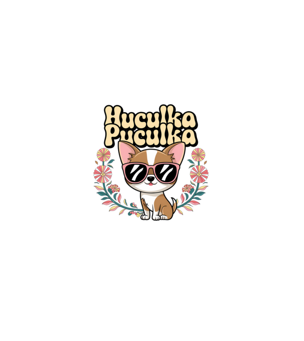 Huculka Puculka câine 1 model alb pe tricou