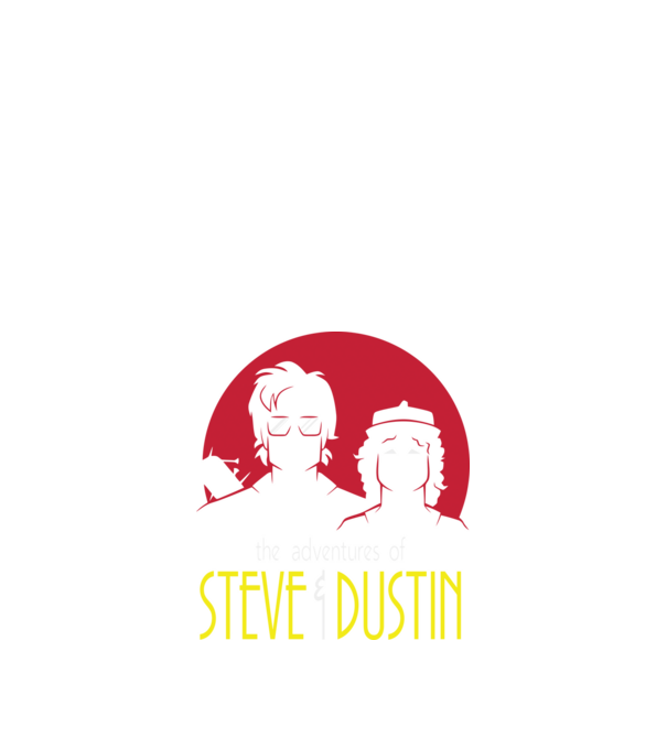 steve and dustin model negru pe tricou