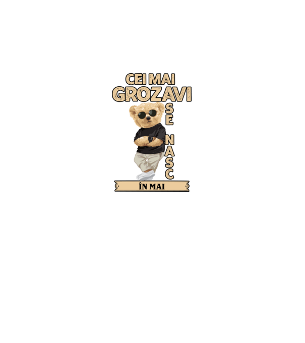 Teddy cel cool Mai model negru pe tricou