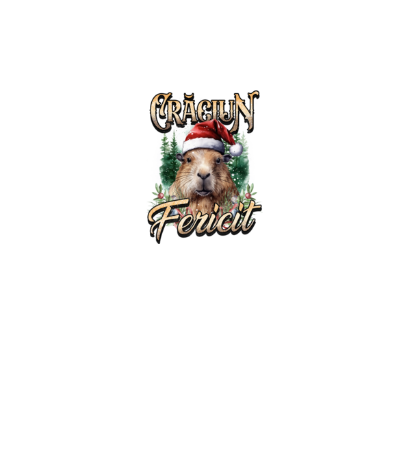 Capybara christmas model turcoaz pe tricou