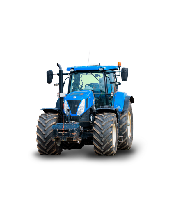 TRACTOR model alb pe tricou