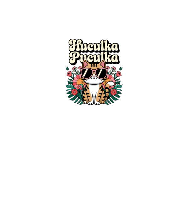 Huculka Puculka pisică 3 model alb pe tricou