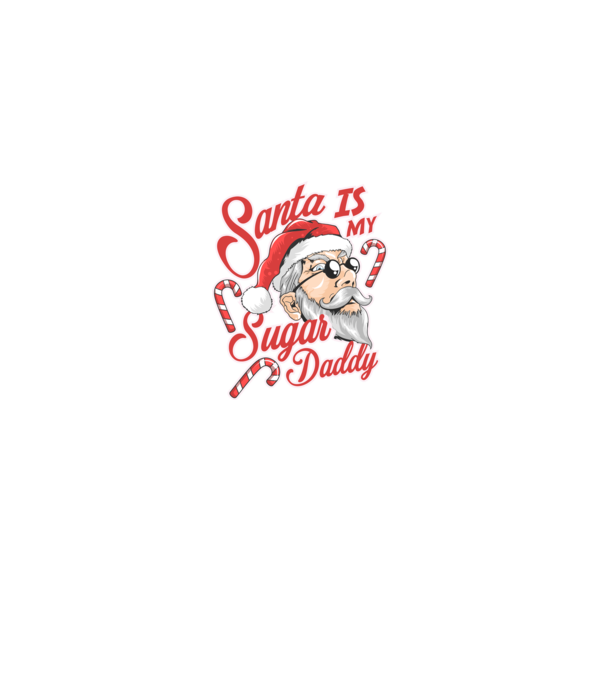 Santa is my sugar daddy model negru pe tricou