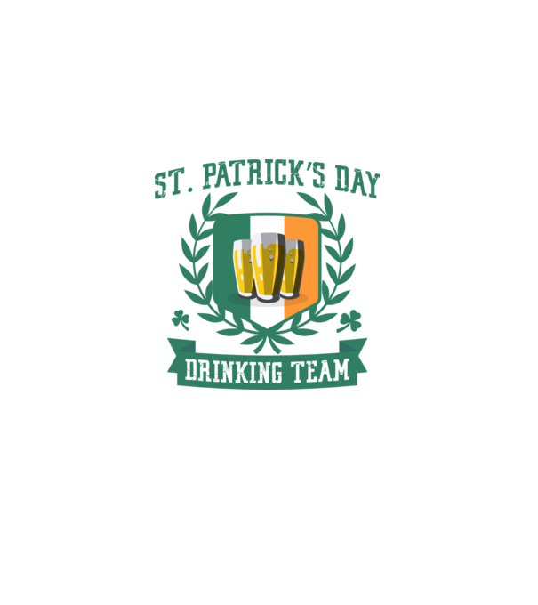 St Patrick Drinking team model alb pe tricou