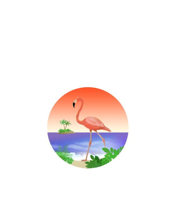 Flamingo model alb pe tricou