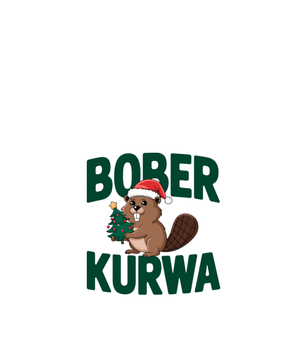 Bober kurwa xmas model alb pe tricou