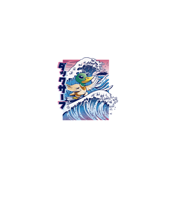 Surfer Duck model negru pe tricou