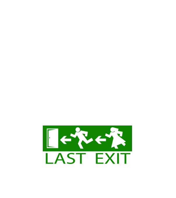 Last Exit model alb pe tricou