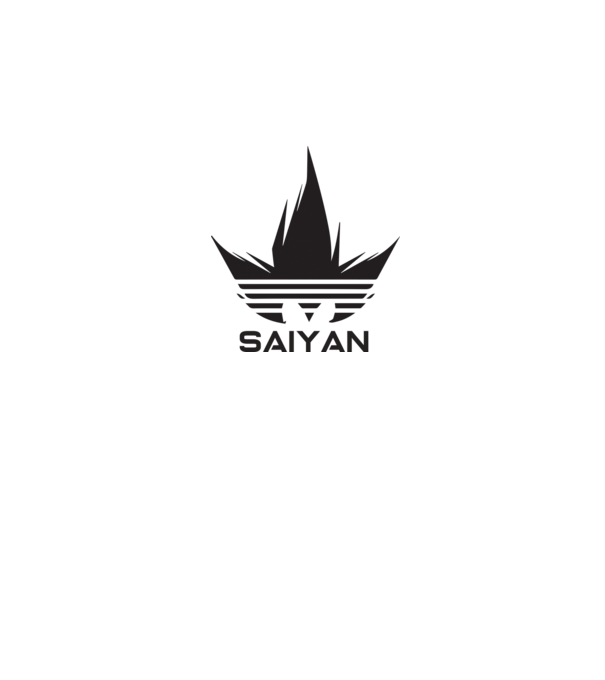 saiyan logo model alb pe tricou