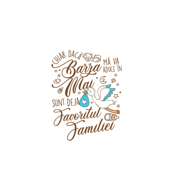 Favoritul familiei MAI model alb pe tricou