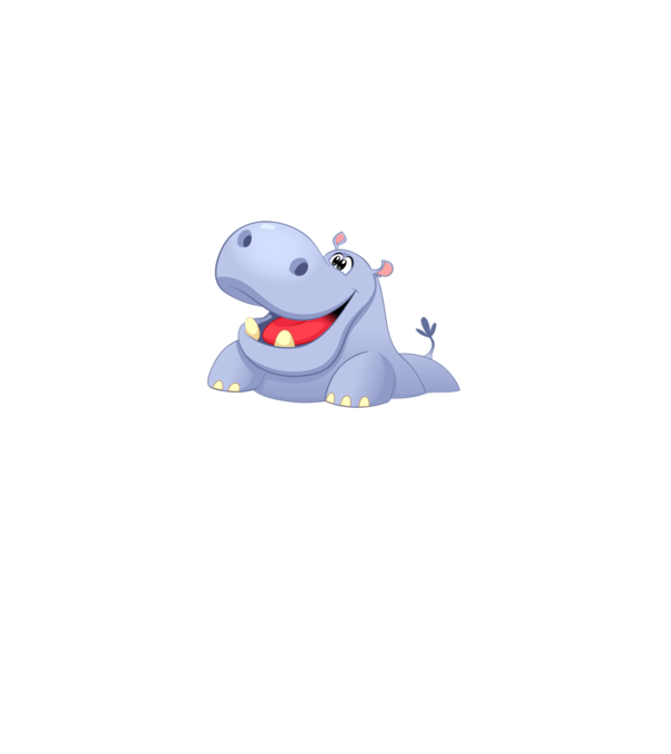 Cute Hippo model negru pe tricou