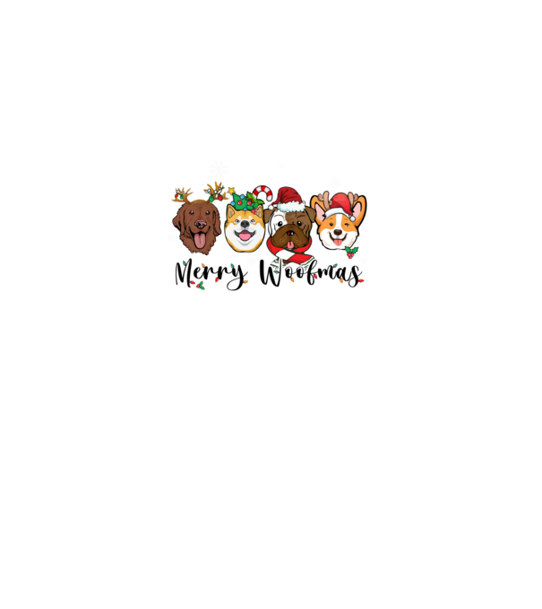 Merry woofmas 2 model alb pe tricou