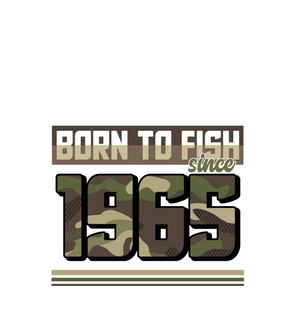 Born to fish since 1965 model negru pe tricou