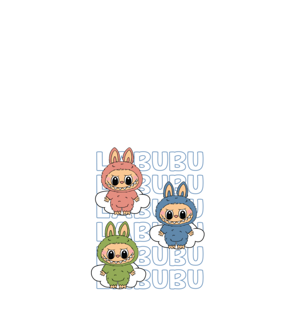 LABUBU model negru pe tricou