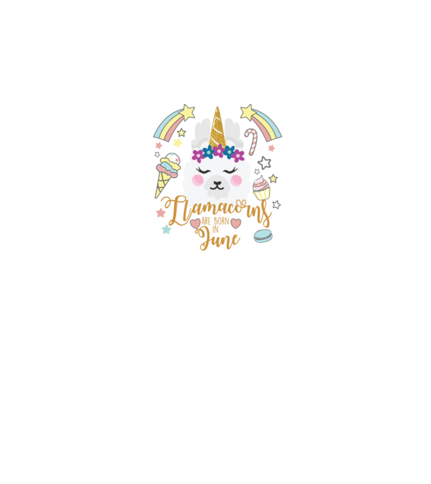 Llamacorns are born in June model alb pe tricou
