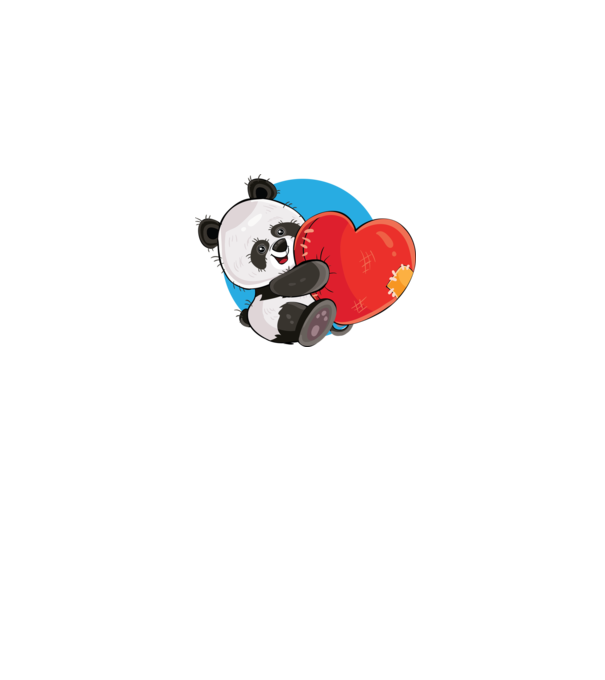 Dragoste panda model alb pe tricou