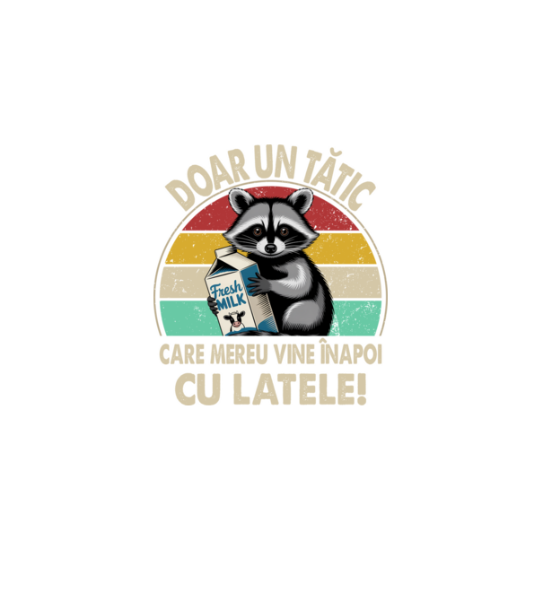 Retro Apa aki visszajött a tejjel RO model negru pe tricou