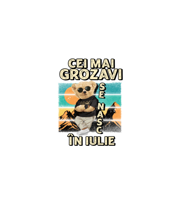 RETRO teddy IULIE model negru pe tricou