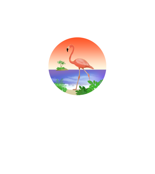 Flamingo model alb pe tricou